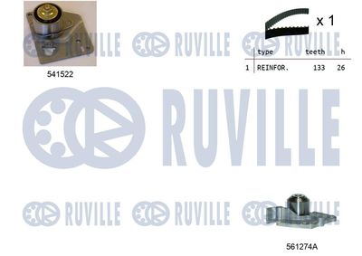 Водяной насос + комплект зубчатого ремня RUVILLE 5501281 для RENAULT GRAND SCENIC