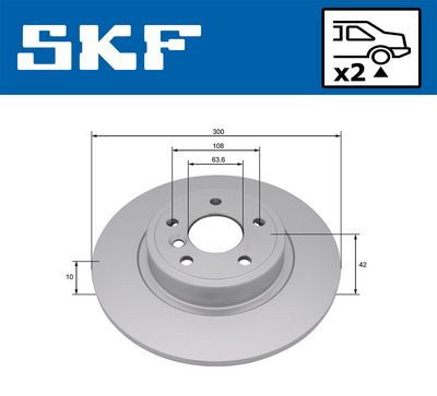 спирачен диск SKF VKBD 91281 S2