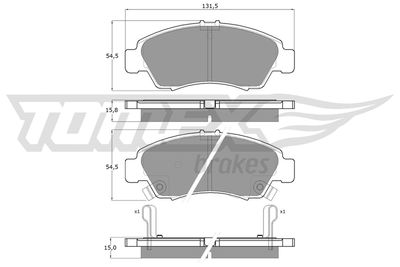 Комплект тормозных колодок, дисковый тормоз TOMEX Brakes TX 12-65 для HONDA CAPA
