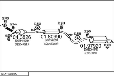 SISTEM DE ESAPAMENT MTS SEAT93389A017154