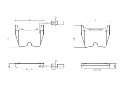 Sada brzdových destiček, kotoučová brzda BREMBO P85138N