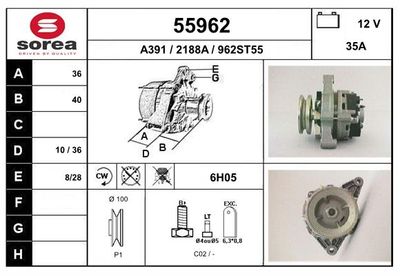 Генератор EAI 55962 для TALBOT SIMCA