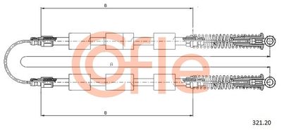 Тросик, cтояночный тормоз COFLE 92.321.20 для FIAT SEICENTO