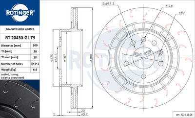 спирачен диск ROTINGER RT 20430-GL T9