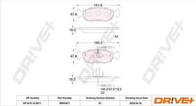 BREMSBELAGSATZ SCHEIBENBREMSE DR!VE+ DP1010100971 2