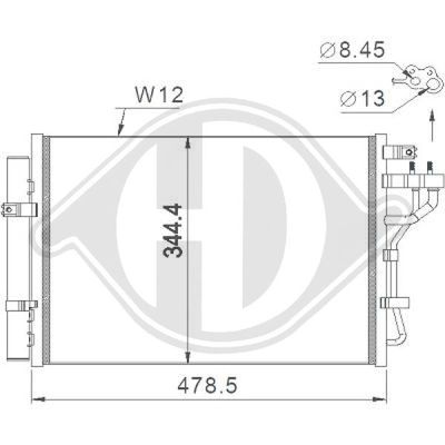 Конденсатор, кондиционер DIEDERICHS DCC1945 для KIA PICANTO