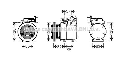Компрессор, кондиционер AVA QUALITY COOLING HYK260 для HYUNDAI H-1