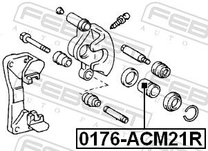 Piston, brake caliper 0176-ACM21R