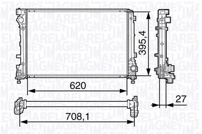 Радиатор, охлаждение двигателя MAGNETI MARELLI 350213131700 для ABARTH 500C