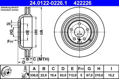Тормозной диск ATE 24.0122-0226.1 для MERCEDES-BENZ GL-CLASS