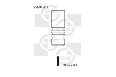 BGA V994518 Клапан выпускной  для OPEL GT (Опель Гт)