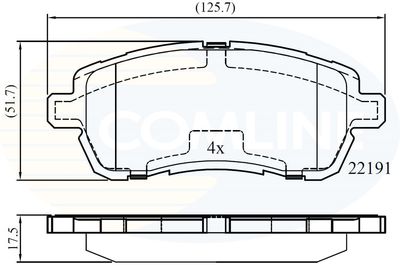 Комплект тормозных колодок, дисковый тормоз COMLINE CBP02361 для FORD KA+