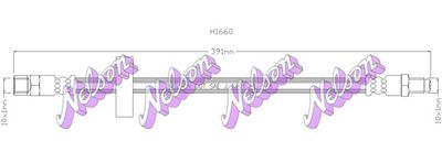 Тормозной шланг KAWE H1660 для CARBODIES FX
