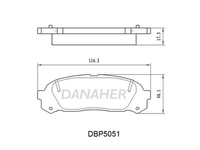 Комплект тормозных колодок, дисковый тормоз DANAHER DBP5051 для TOYOTA CRESTA
