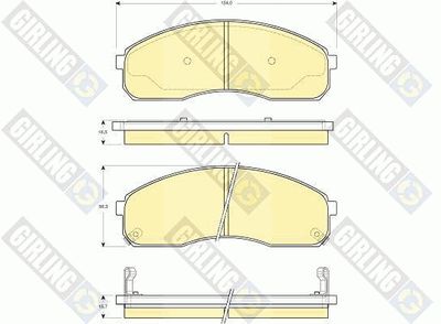 Комплект тормозных колодок, дисковый тормоз GIRLING 6132619 для KIA PREGIO