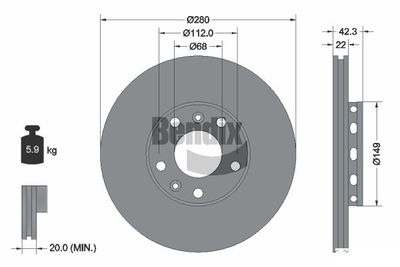 Brzdový kotouč BENDIX Braking BDS1930