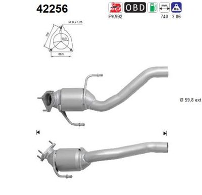 Катализатор AS 42256 для AUDI Q7