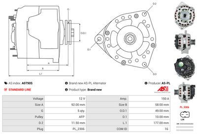GENERATOR / ALTERNATOR AS-PL A0790S 4