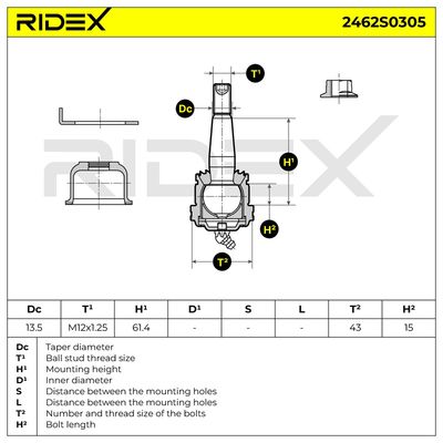 Шарнири RIDEX 2462S0305