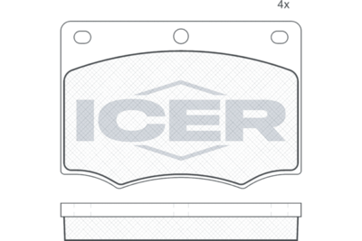 Комплект тормозных колодок, дисковый тормоз ICER 180259 для FORD CONSUL