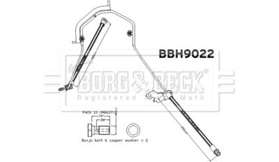спирачен маркуч BORG & BECK BBH9022