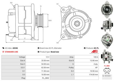 GENERATOR / ALTERNATOR AS-PL A5246 4