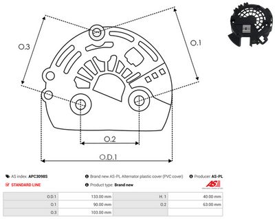 Ochranná krytka alternátora AS-PL APC3098S