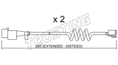 Styk ostrzegawczy, zużycie okładzin hamulcowych TRUSTING SU.227K