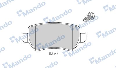 Комплект тормозных колодок, дисковый тормоз MANDO MBF015201 для OPEL MERIVA