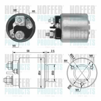 Тяговое реле, стартер HOFFER 46015 для CITROËN 2