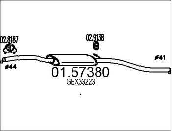 Средний глушитель выхлопных газов MTS 01.57380 для ROVER MONTEGO