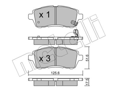 METELLI 22-0793-0 Тормозные колодки и сигнализаторы  для FORD FIESTA VI (CB1, CCN) 1.6 TDCi