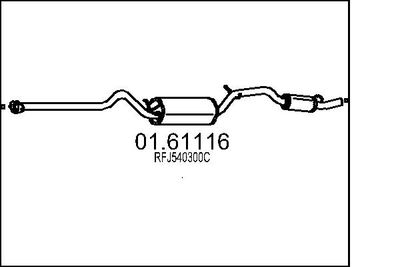 Глушитель выхлопных газов конечный MTS 01.61116 для MAZDA 3