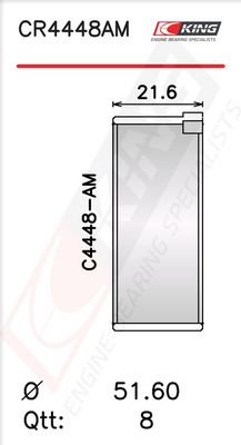 Черупка на биелен лагер KING CR4448AM0.25