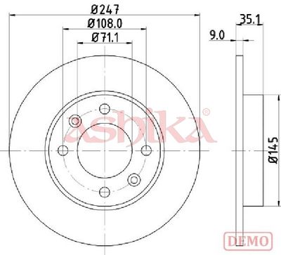 спирачен диск ASHIKA 61-00-0602C