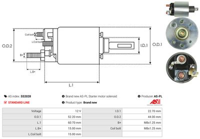 SOLENOID ELECTROMOTOR AS-PL SS2028 3