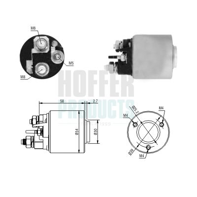 Elektromagnetický spínač, startér HOFFER 46288