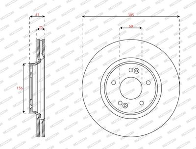 BREMSSCHEIBE FERODO DDF2718C 1