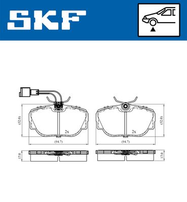 Комплект тормозных колодок, дисковый тормоз SKF VKBP 80480 E для BMW Z1