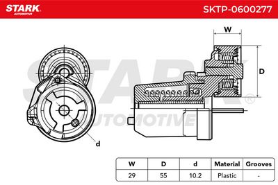 обтящна ролка, пистов ремък STARK SKTP-0600277
