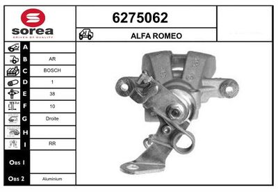STARTCAR 6275062 Тормозной суппорт  для ALFA ROMEO MITO (955_) 1.4 (955AXB1B)