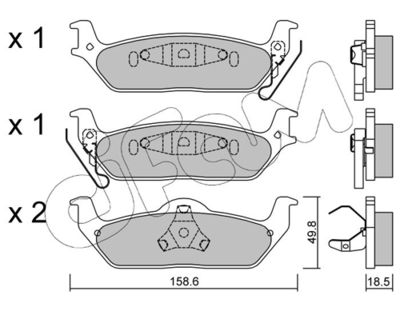 Zestaw klocków hamulcowych, hamulce tarczowe CIFAM 822-860-0