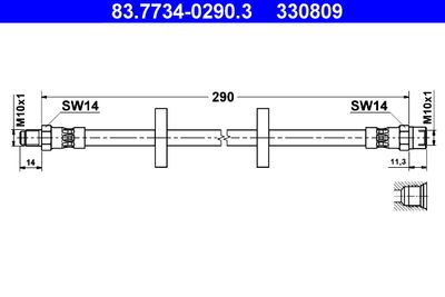 Тормозной шланг ATE 83.7734-0290.3 для VW DERBY