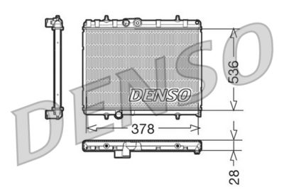Радиатор, охлаждение двигателя DENSO DRM21056 для PEUGEOT 407