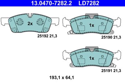 Комплект тормозных колодок, дисковый тормоз 13.0470-7282.2