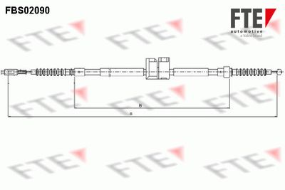Тросик, cтояночный тормоз FTE FBS02090 для AUDI 200