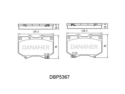 Комплект тормозных колодок, дисковый тормоз DANAHER DBP5367 для LEXUS LX