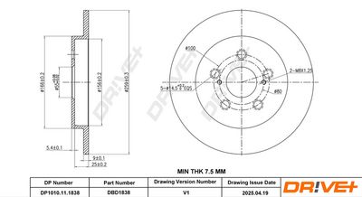 спирачен диск DR!VE+ DP1010.11.1838