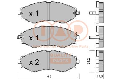 Комплект тормозных колодок, дисковый тормоз IAP QUALITY PARTS 704-20070P для DAEWOO REZZO