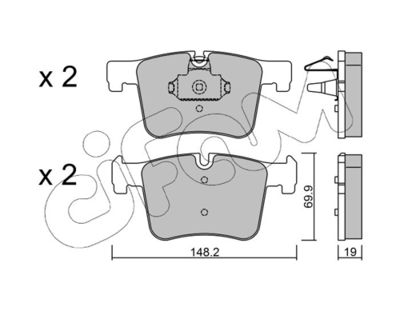 Brake Pad Set, disc brake 822-961-0